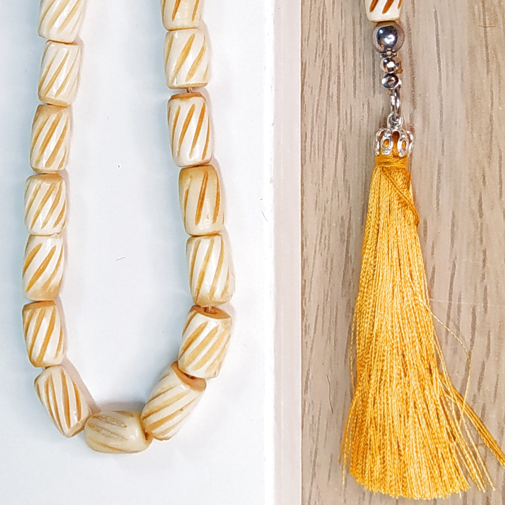 Κομπολόι χειροποίητο από Σκαλιστό Κόκκαλο Καμήλας / Κωδικός Προϊόντος: Ε127