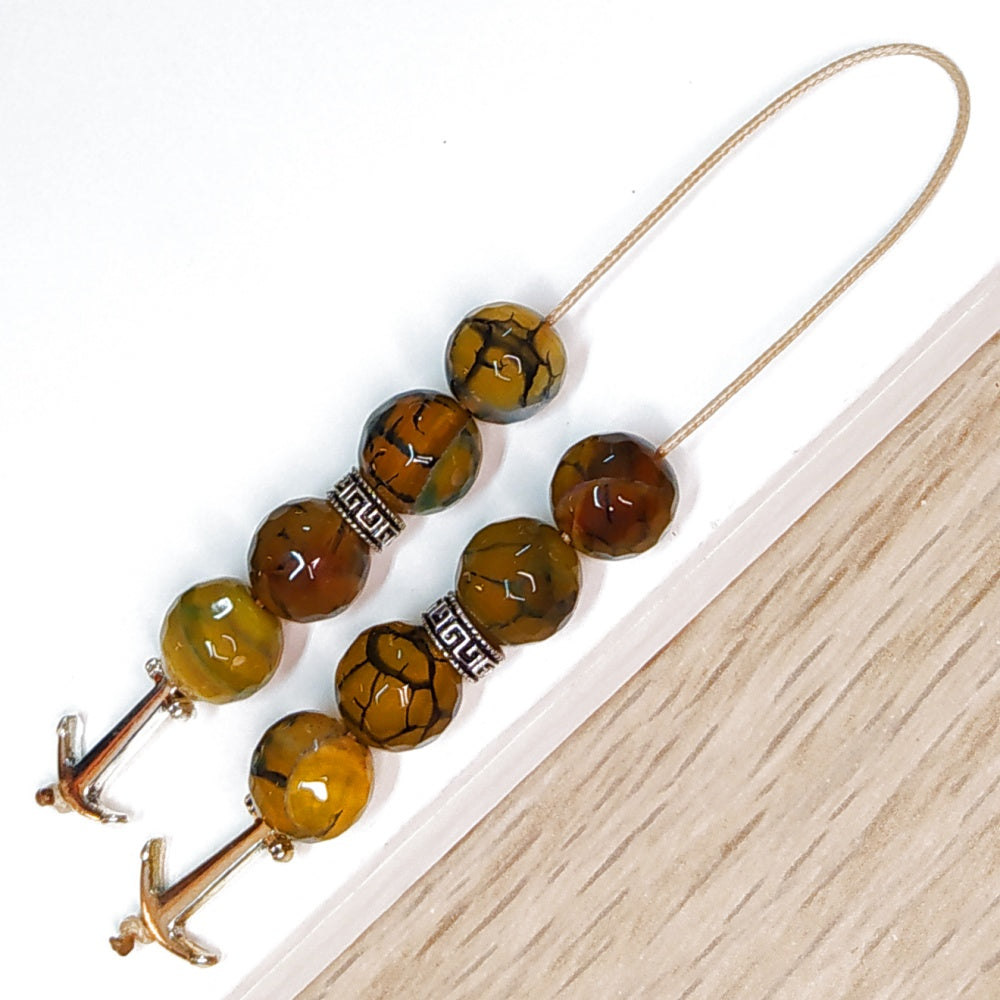 Μπεγλέρι χειροποίητο από Αχάτη Dragon Veins / Κωδικός Προϊόντος: BR965