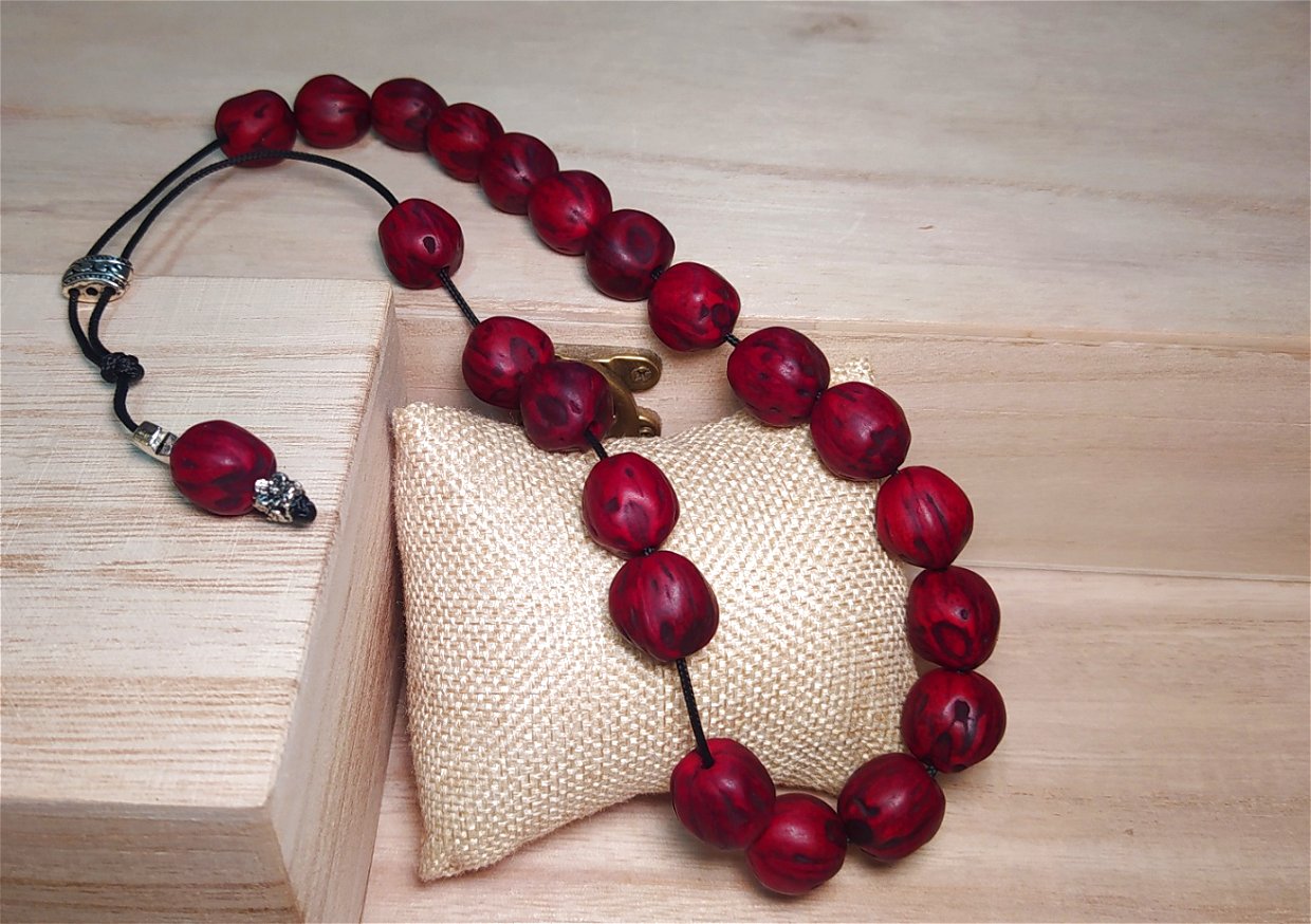 Κομπολόι χειροποίητο αρωματικό από αρωματικό Μοσχοκάρυδο με 22 χάντρες / Κωδικός Προϊόντος: BR377