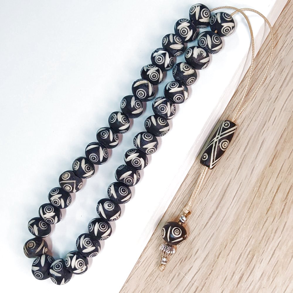 Κομπολόι χειροποίητο από Σκαλιστό Κόκκαλο Καμήλας / Κωδικός Προϊόντος: Ε122