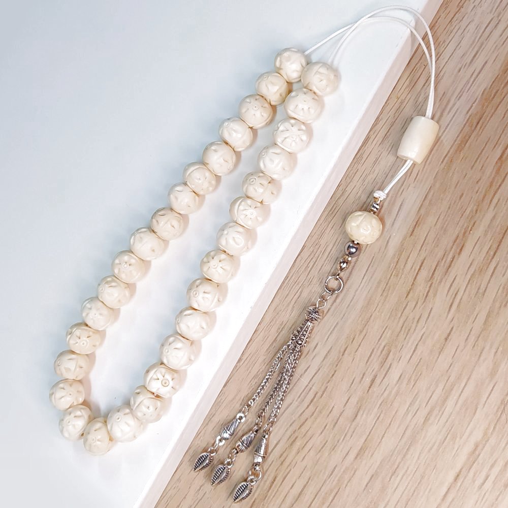 Κομπολόι χειροποίητο από Σκαλιστό Κόκκαλο Καμήλας / Κωδικός Προϊόντος: Ε139