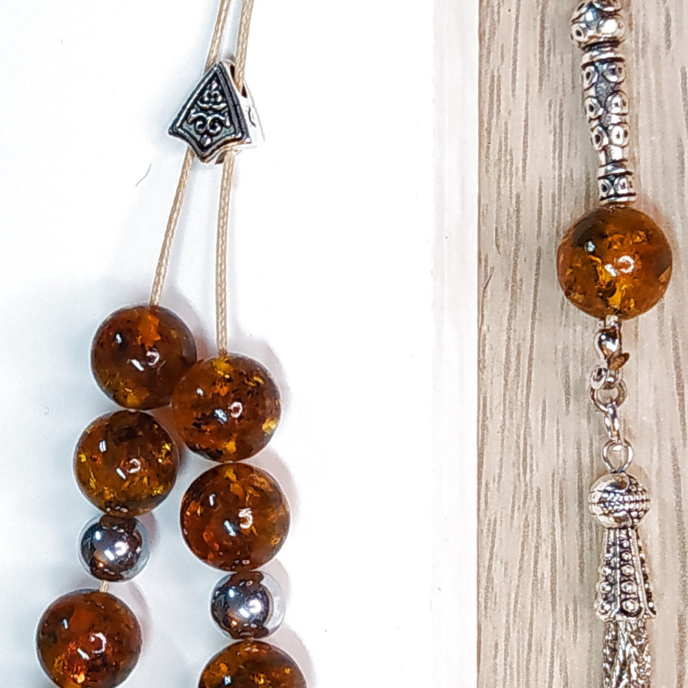 Κομπολόι χειροποίητο από Πρεσαριστό Κεχριμπάρι Βαλτικής / Κωδικός Προϊόντος: Κ102