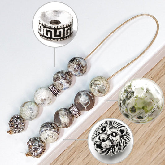 Μπεγλέρι χειροποίητο από Αχάτη κρακελέ / Κωδικός Προϊόντος: BR968