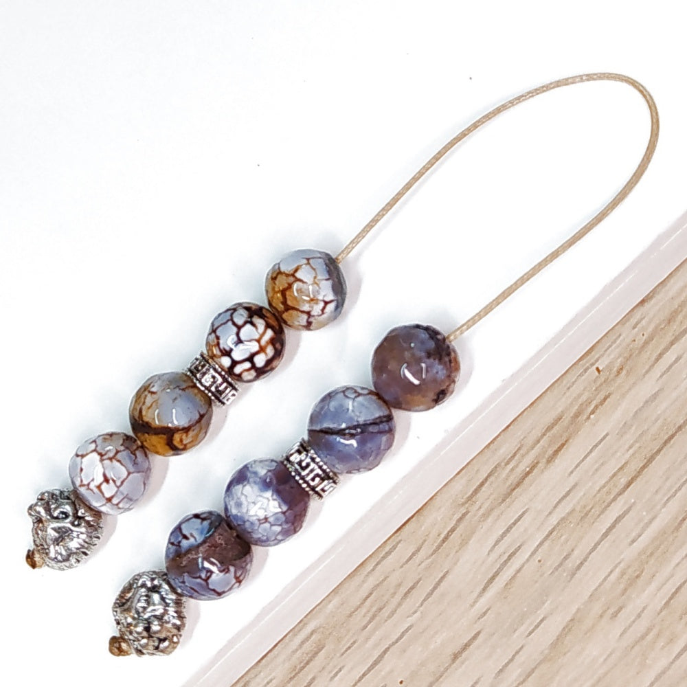 Μπεγλέρι χειροποίητο από Αχάτη Dragon Veins / Κωδικός Προϊόντος: BR986