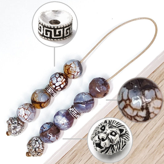 Μπεγλέρι χειροποίητο από Αχάτη Dragon Veins / Κωδικός Προϊόντος: BR986