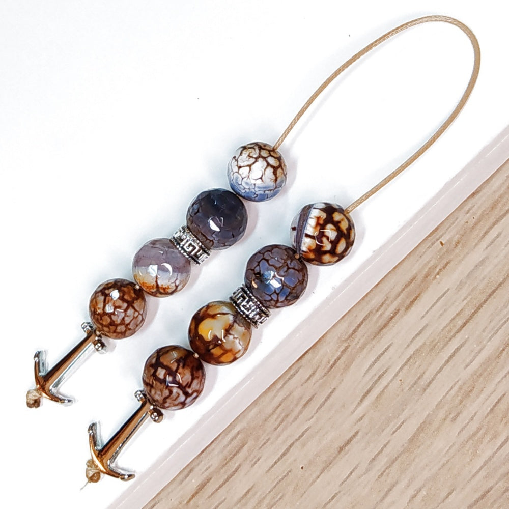 Μπεγλέρι χειροποίητο από Αχάτη Dragon Veins / Κωδικός Προϊόντος: BR987