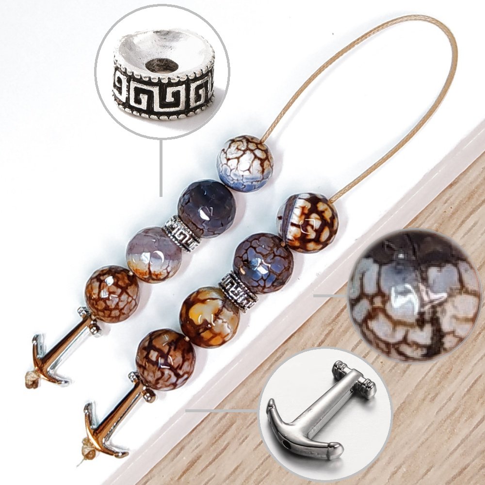 Μπεγλέρι χειροποίητο από Αχάτη Dragon Veins / Κωδικός Προϊόντος: BR987