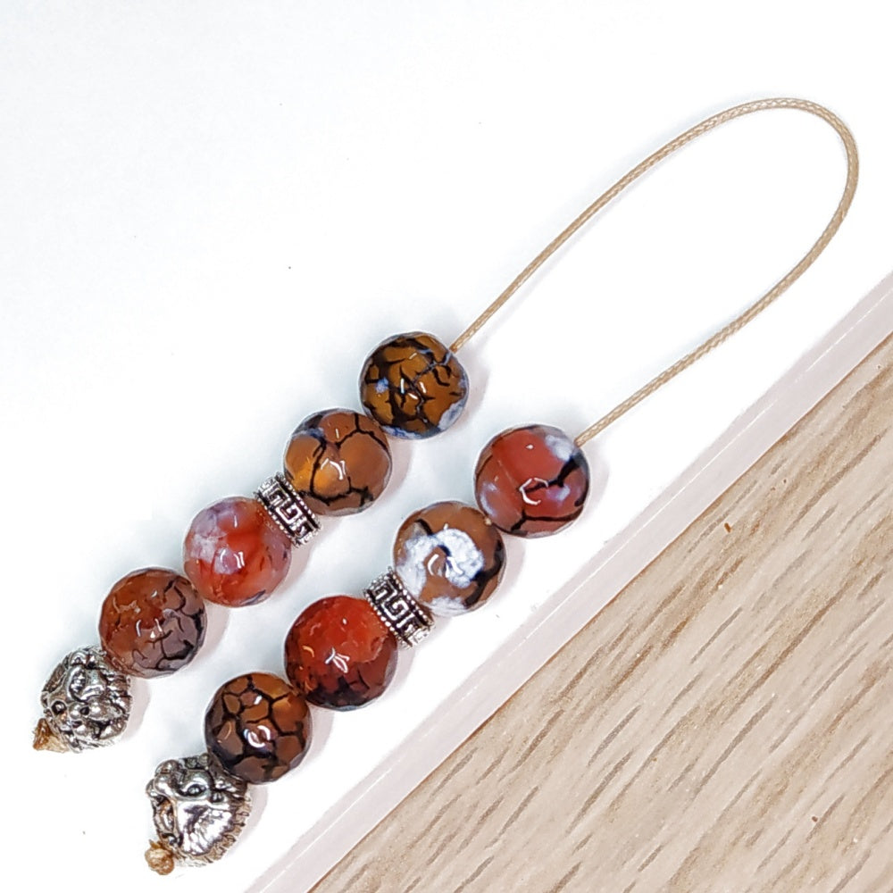 Μπεγλέρι χειροποίητο από Αχάτη Dragon Veins / Κωδικός Προϊόντος: BR996