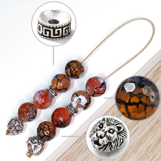 Μπεγλέρι χειροποίητο από Αχάτη Dragon Veins / Κωδικός Προϊόντος: BR996