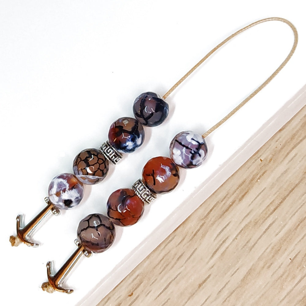 Μπεγλέρι χειροποίητο από Αχάτη Dragon Veins / Κωδικός Προϊόντος: BR997