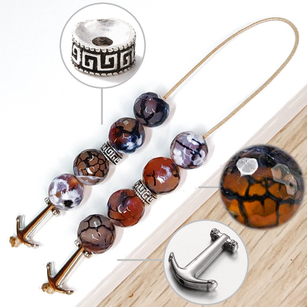 Μπεγλέρι χειροποίητο από Αχάτη Dragon Veins / Κωδικός Προϊόντος: BR997