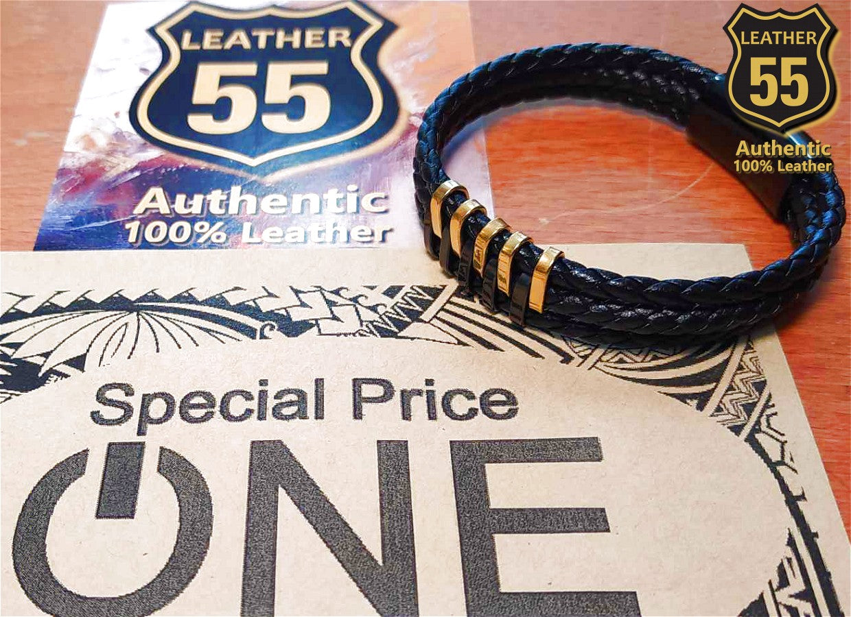 Leather 55 Ανδρικό Xειροποίητο Δερμάτινο βραχιόλι με ανοξείδωτο ατσάλι / Κωδικός Προϊόντος: C166